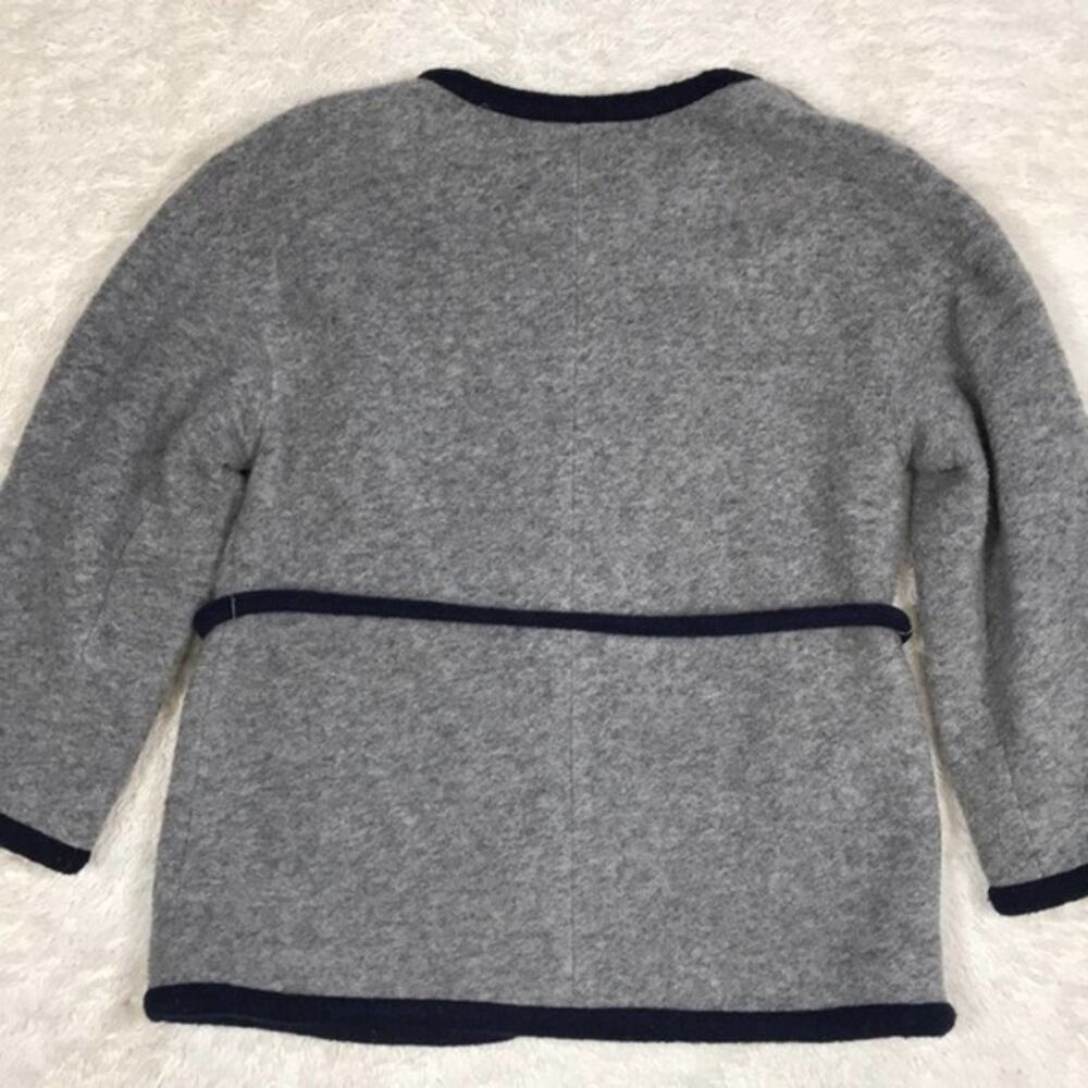 J. Crew Small Wrap Jacket In Boiled Wool Gray Navy - Picture 7 of 9
